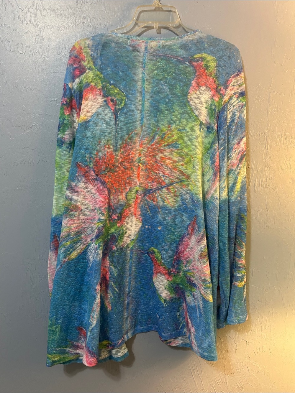 Leoma Lovegrove Watercolor Hummingbird Cardigan - Size XXXL